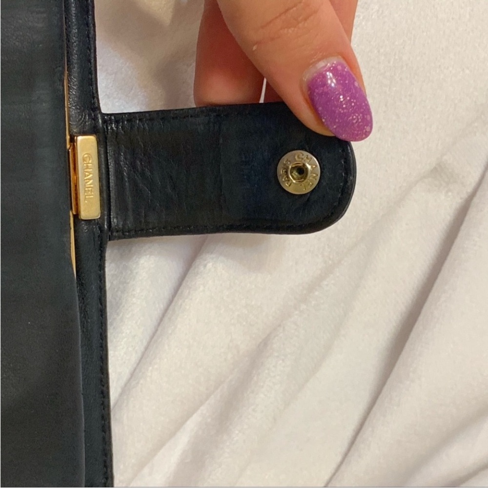 Chanel Black Leather Clutch with Chain Strap - Picture 6 of 11